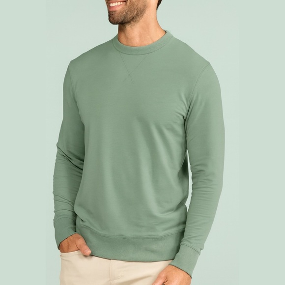 Tasc Performance Varsity French Terry Sweatshirt in Sage Green | Men's Medium - Picture 1 of 7
